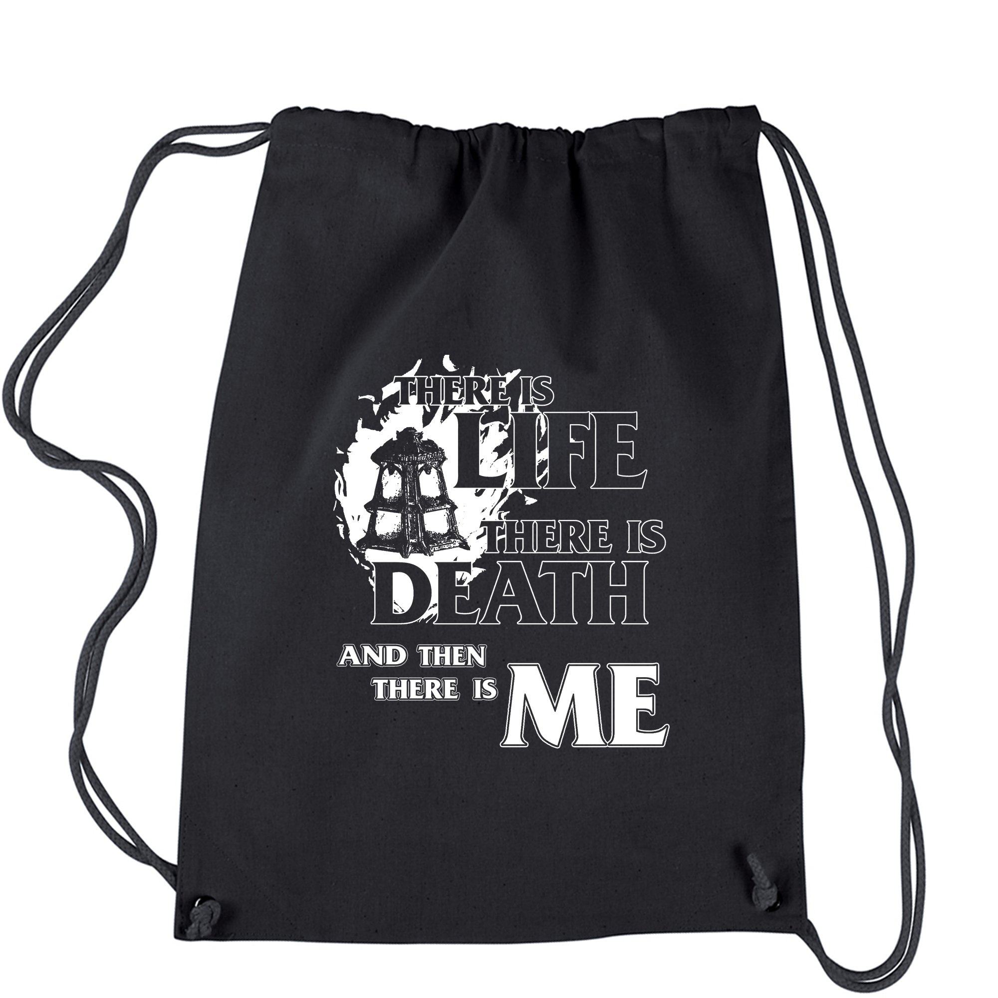 Death Before Dishonor Quote Black Drawstring Backpack - Lightweight Casual Daypack for School, Gym & Travel - Trendy Streetwear Accessory