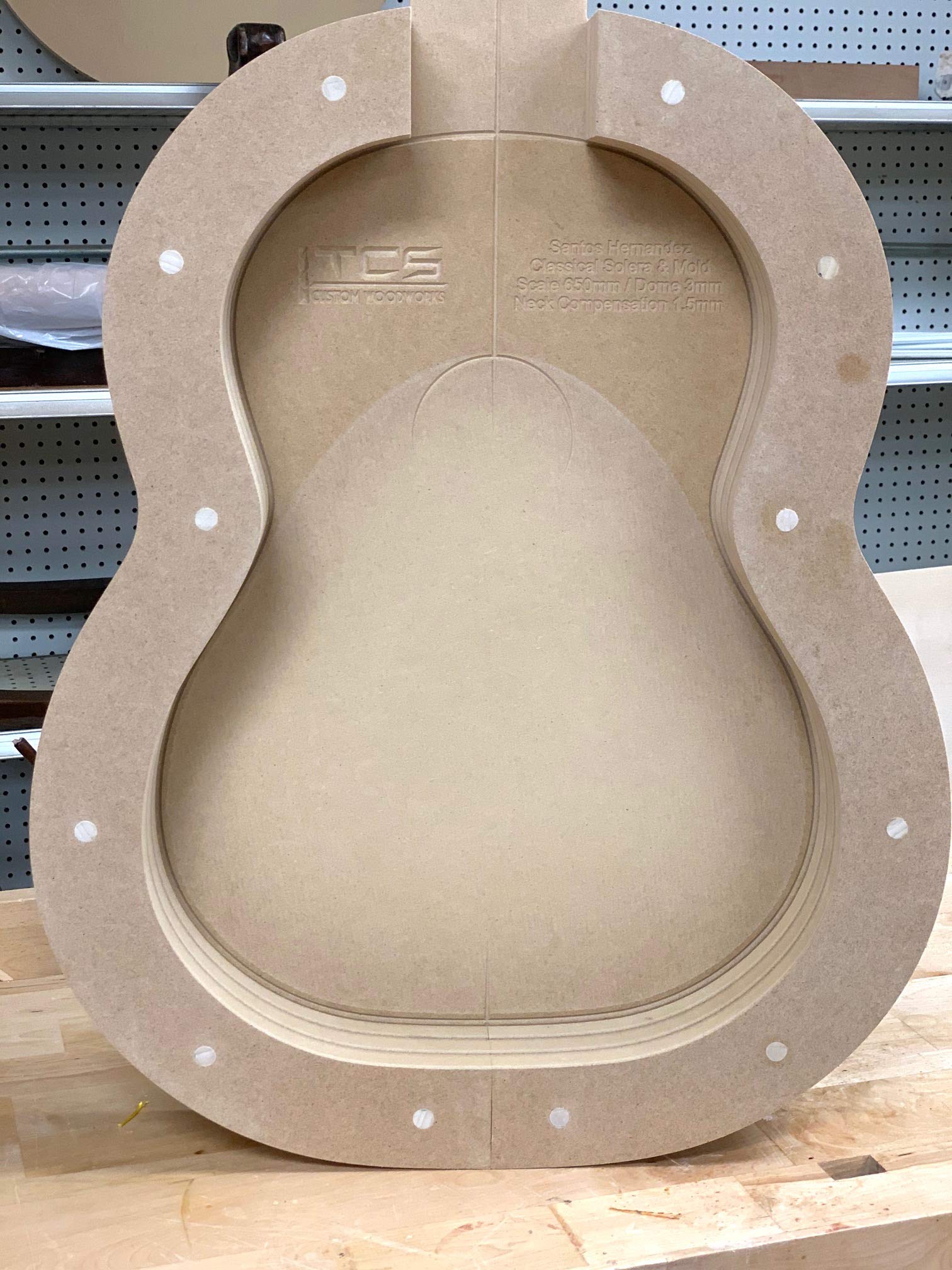 Precision CNC Milled Classical Guitar Solera & Side Mold Workboard - Custom Guitar Building Tool for Luthiers & Repair Shops (Ideal for Guitar Making, Repair & Restoration Projects)