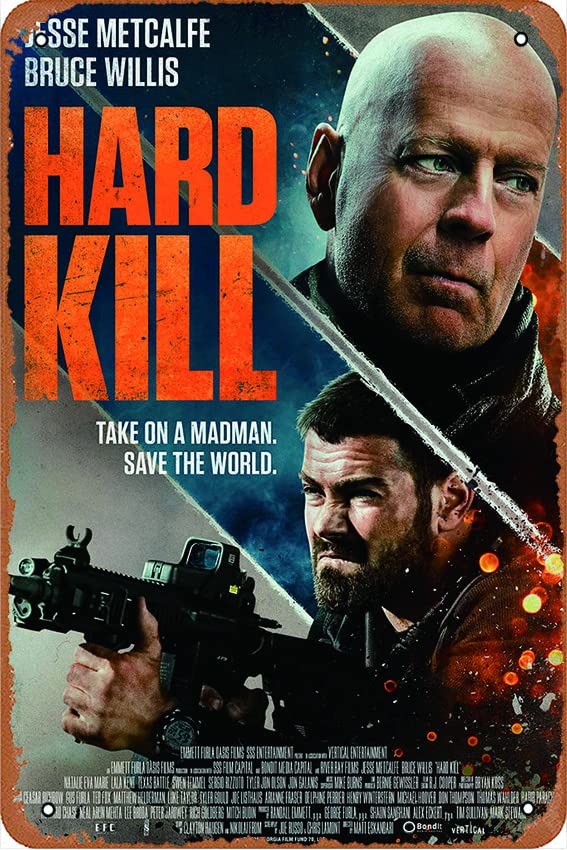 Hard Kill Movie Poster Vintage Metal Tin Sign - 12x8 Inch Retro Wall Art for Bars, Coffee Shops & Home Decor - Perfect for Man Cave, Theaters & Game Rooms