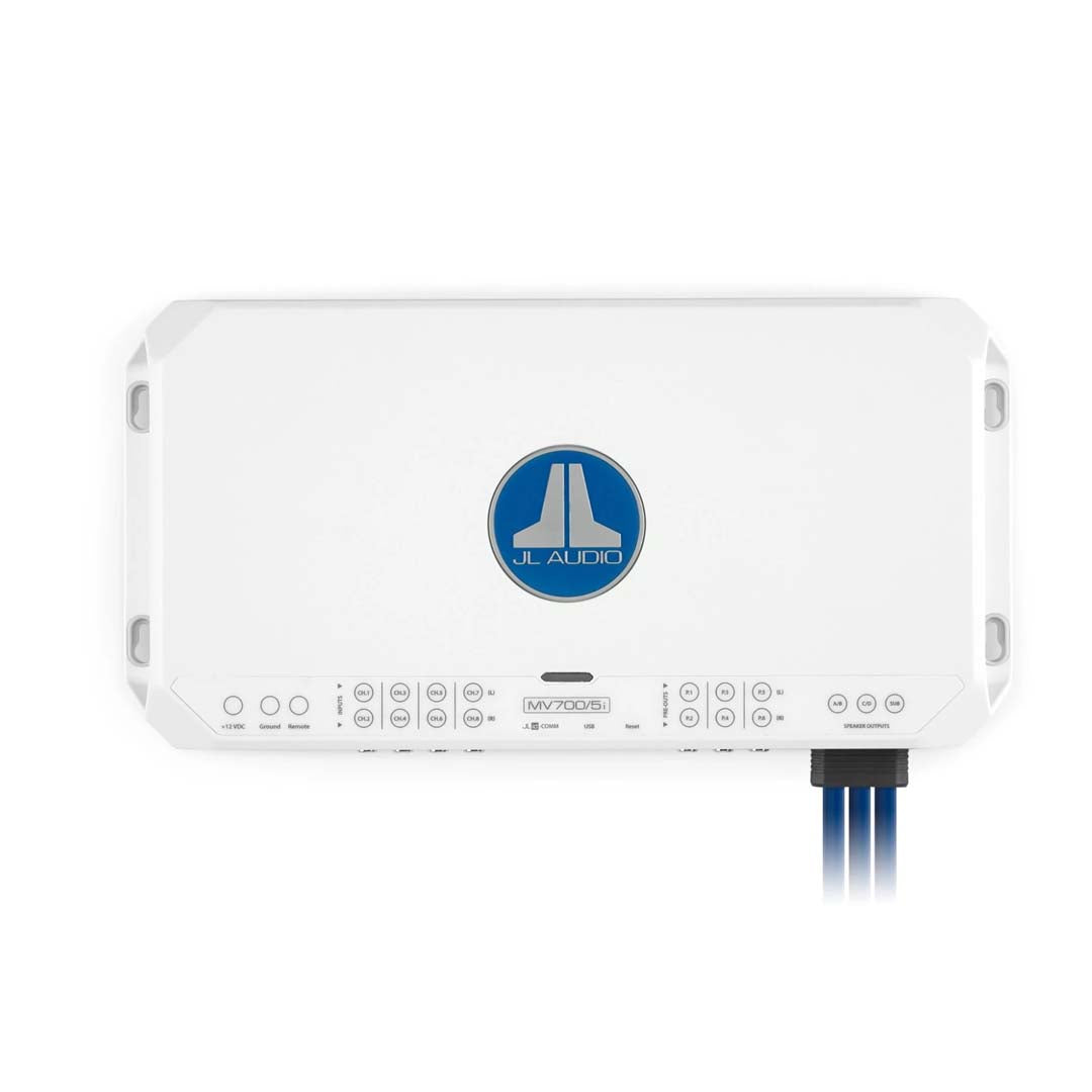 JL Audio MV700/5i MVi Series 5-Channel Marine Amplifier with DSP - Waterproof Boat Audio System for Marine, Yacht & Outdoor Adventures
