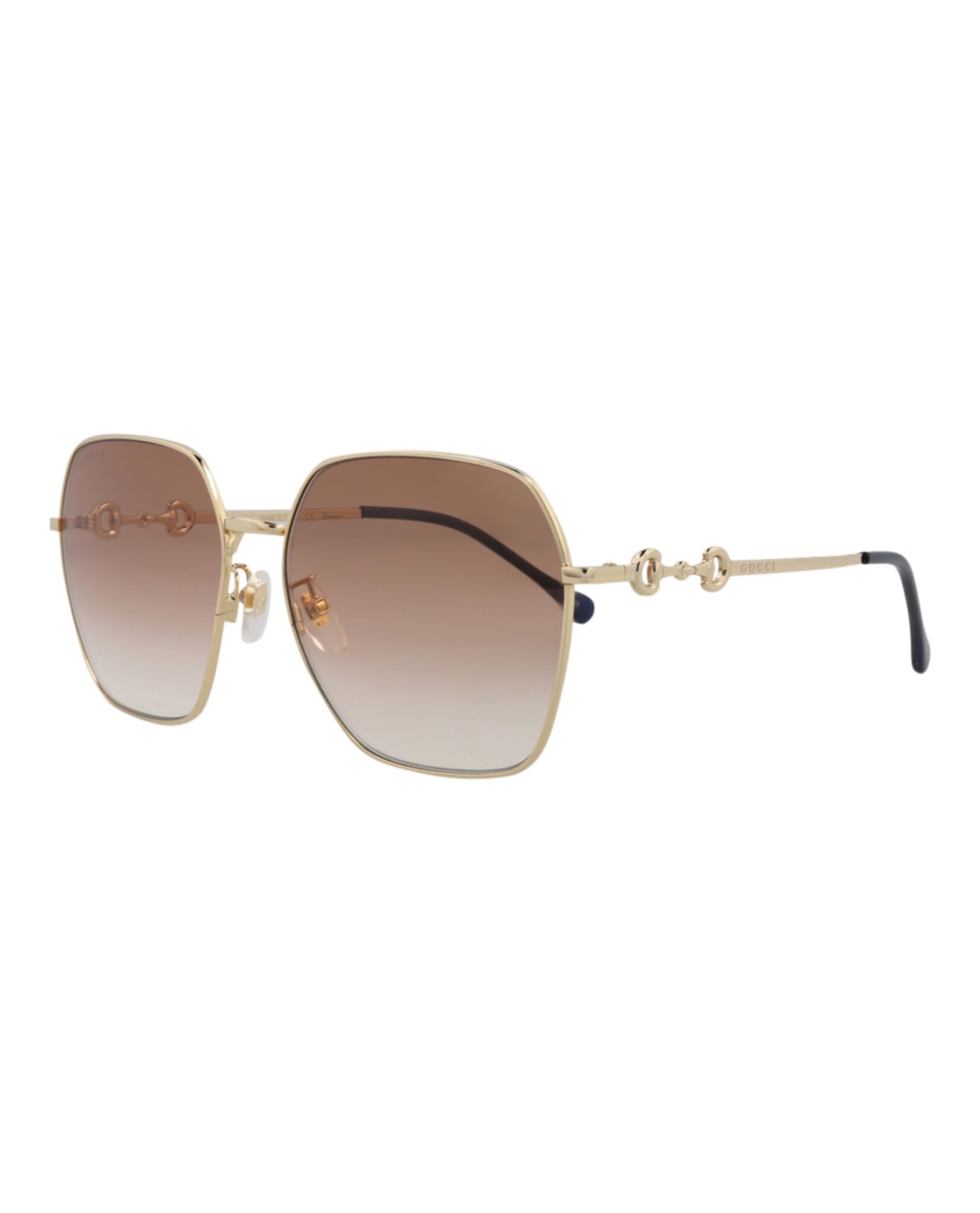 Gucci Square-Frame Metal Sunglasses for Women & Men - UV Protection Luxury Fashion Sunglasses for Outdoor, Driving & Vacation