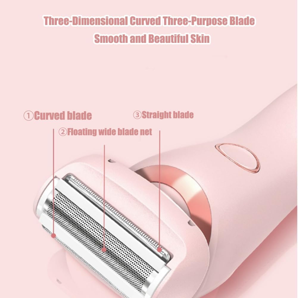 Vantiqu Glowbabe Electric Razor for Women - 2025 Wet & Dry Shaver with Removable Head & LED Light - Painless Hair Removal for Legs, Underarms, Bikini Line - Blue (Perfect for Travel & Sensitive Skin)