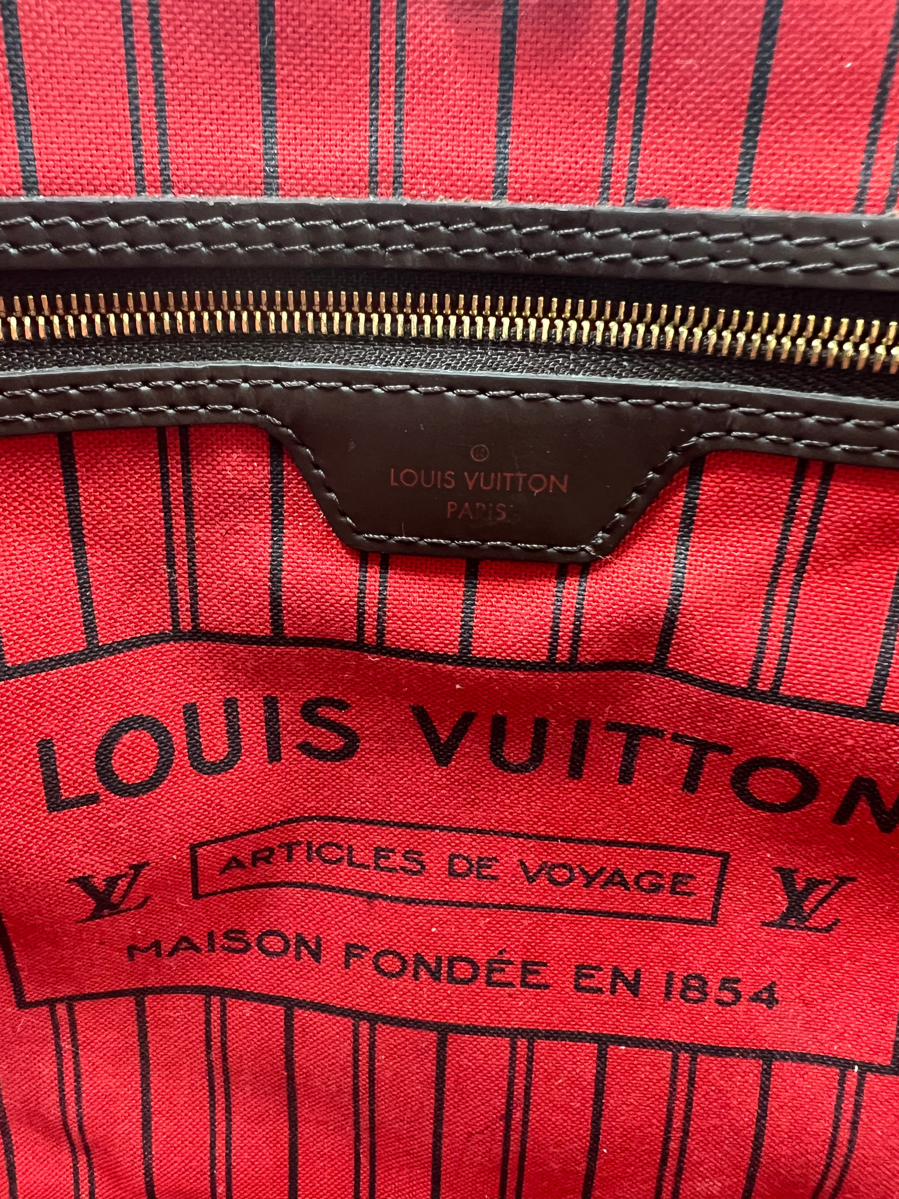Louis Vuitton Damier Ebene Neverfull MM Tote Bag - Luxury Designer Handbag for Women, Perfect for Work, Travel & Everyday Use