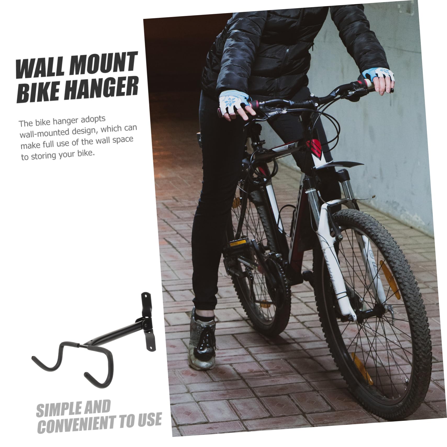 CAXUSD Heavy Duty Wall Mounted Bike Storage Rack - Space Saving Bicycle Hooks for Garage, Basement & Home Organization - Perfect for Indoor Cycling Equipment Storage & Garage Wall Organization