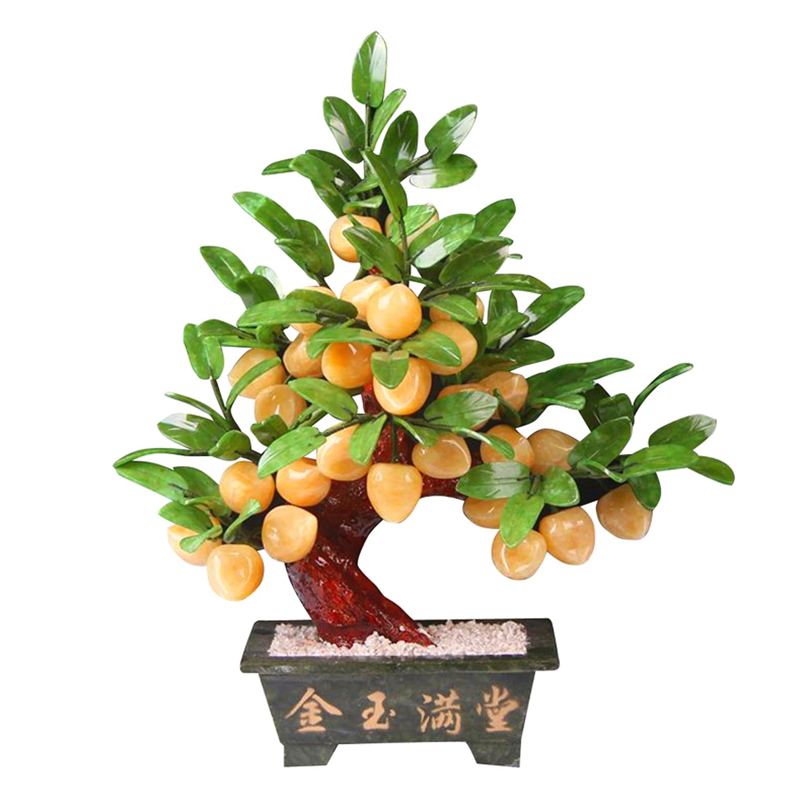 YZERTLH Artificial Bonsai Tree - Topaz Jade Flat Peach Fake Plant, Longevity Peach Ornament for Home Decor | Indoor/Outdoor Artificial Tree for Living Room, Office, Garden & Wedding Centerpieces