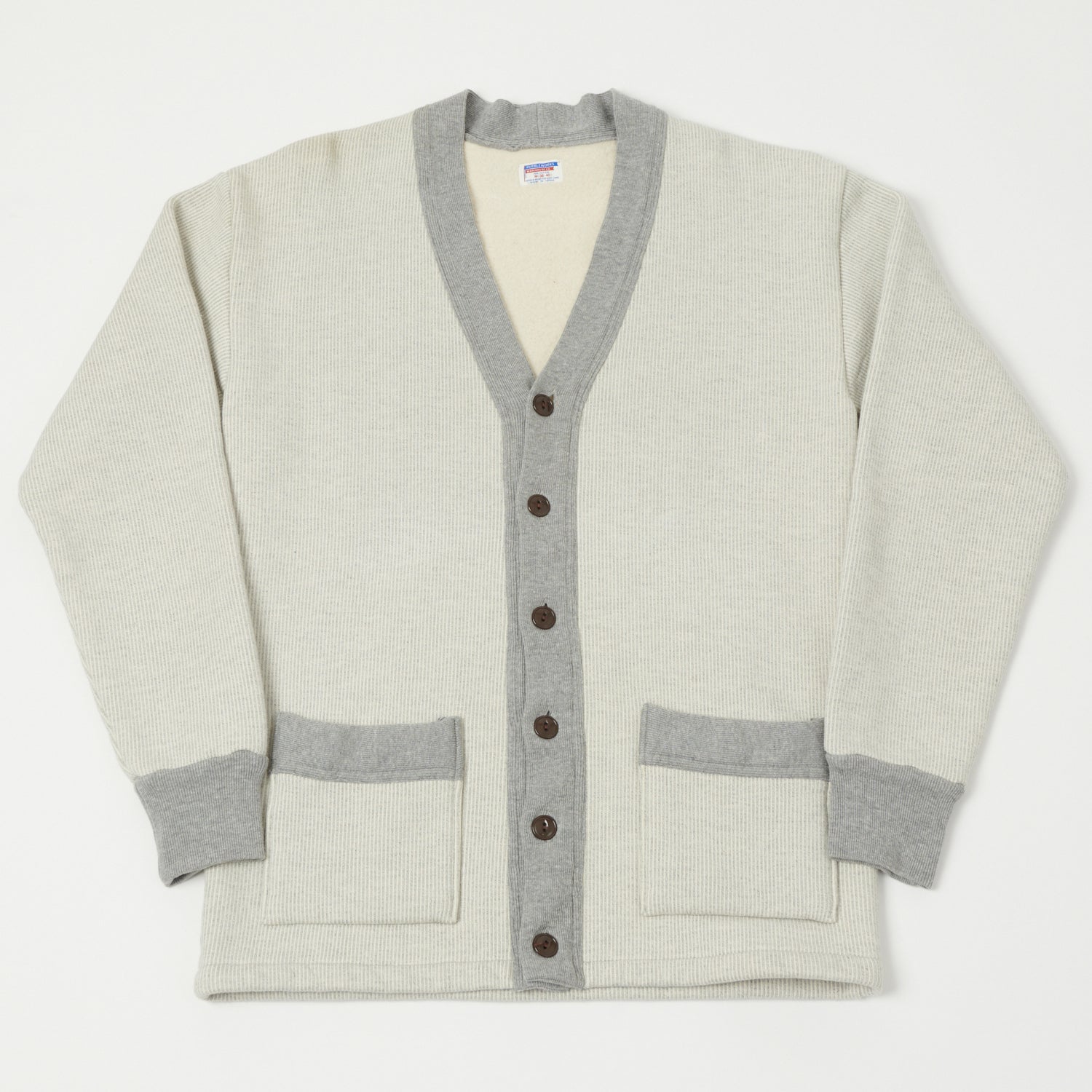 Dubbleworks Striped Sweat Cardigan for Men & Women | Soft Fleece Lined Grey Pullover | Cozy Lounge Wear for Home, Office & Casual Outings