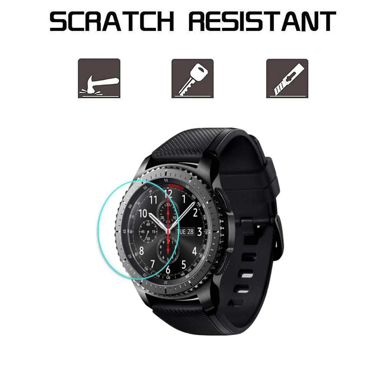 Premium ZRL 9H Hardness 2.5D Tempered Glass Screen Protector for Samsung Gear S3 Smartwatch - Anti-Scratch, Bubble-Free Protection for Workouts, Outdoor Activities & Daily Use