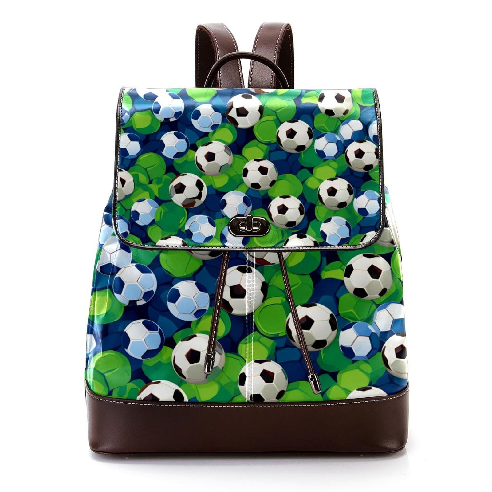 Men's & Women's Travel Backpack with Floral Soccer Ball Design - Lightweight Durable Carry-On Backpack for Commuting, Hiking & Sports