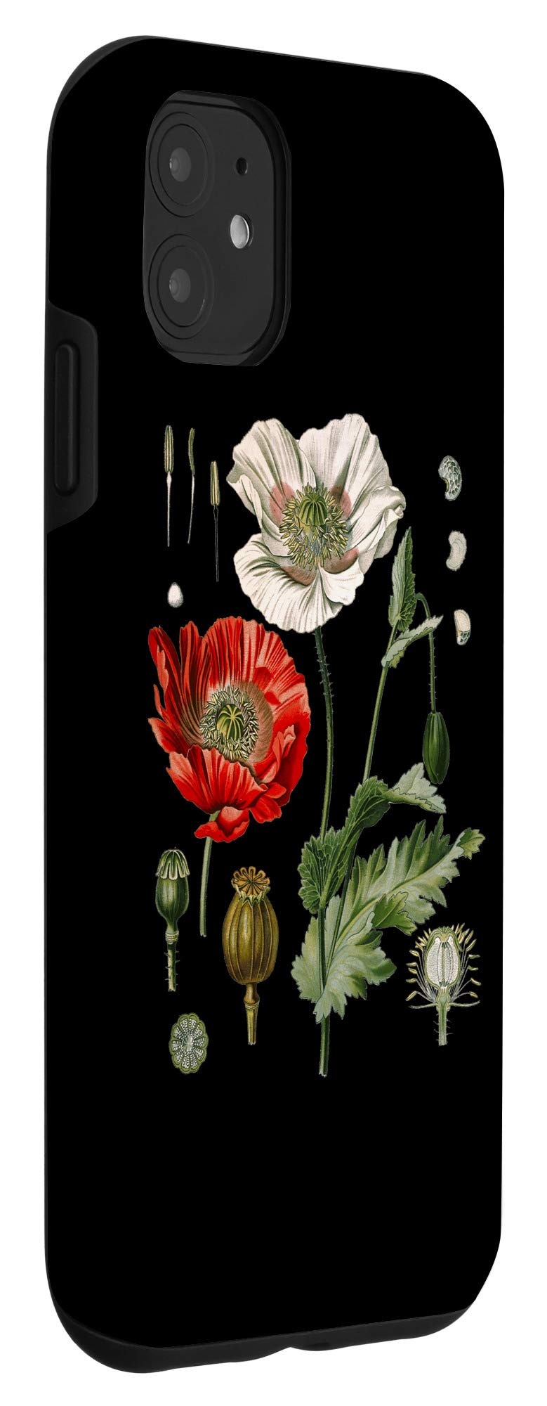 iPhone 11 Case with Red Poppy Flower Design - Botanical Poppies Phone Cover for Women & Men - Perfect for Daily Use, Travel, and Gift Giving