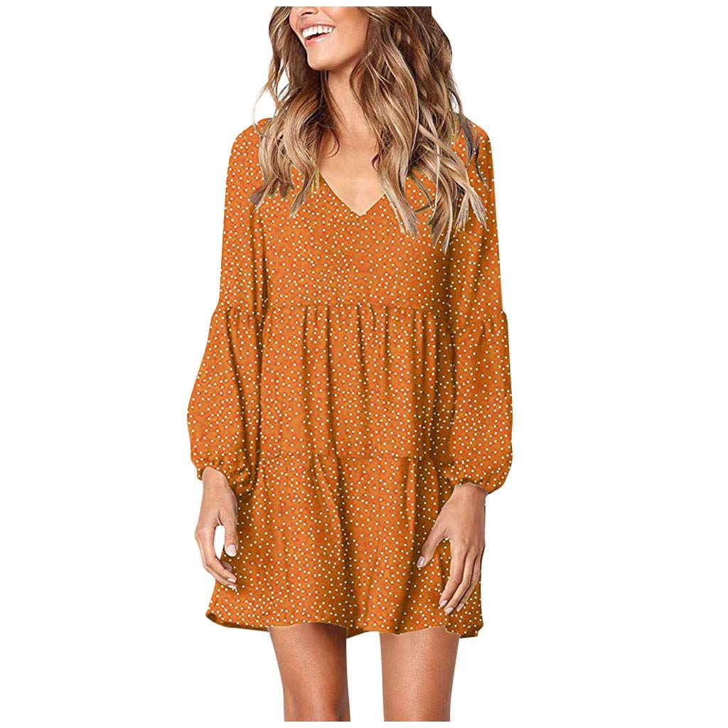 Women's Summer Tunic Dress - V Neck Casual Loose Flowy Swing Shift Dress for Wedding Guest, Beach, Party & Everyday Wear