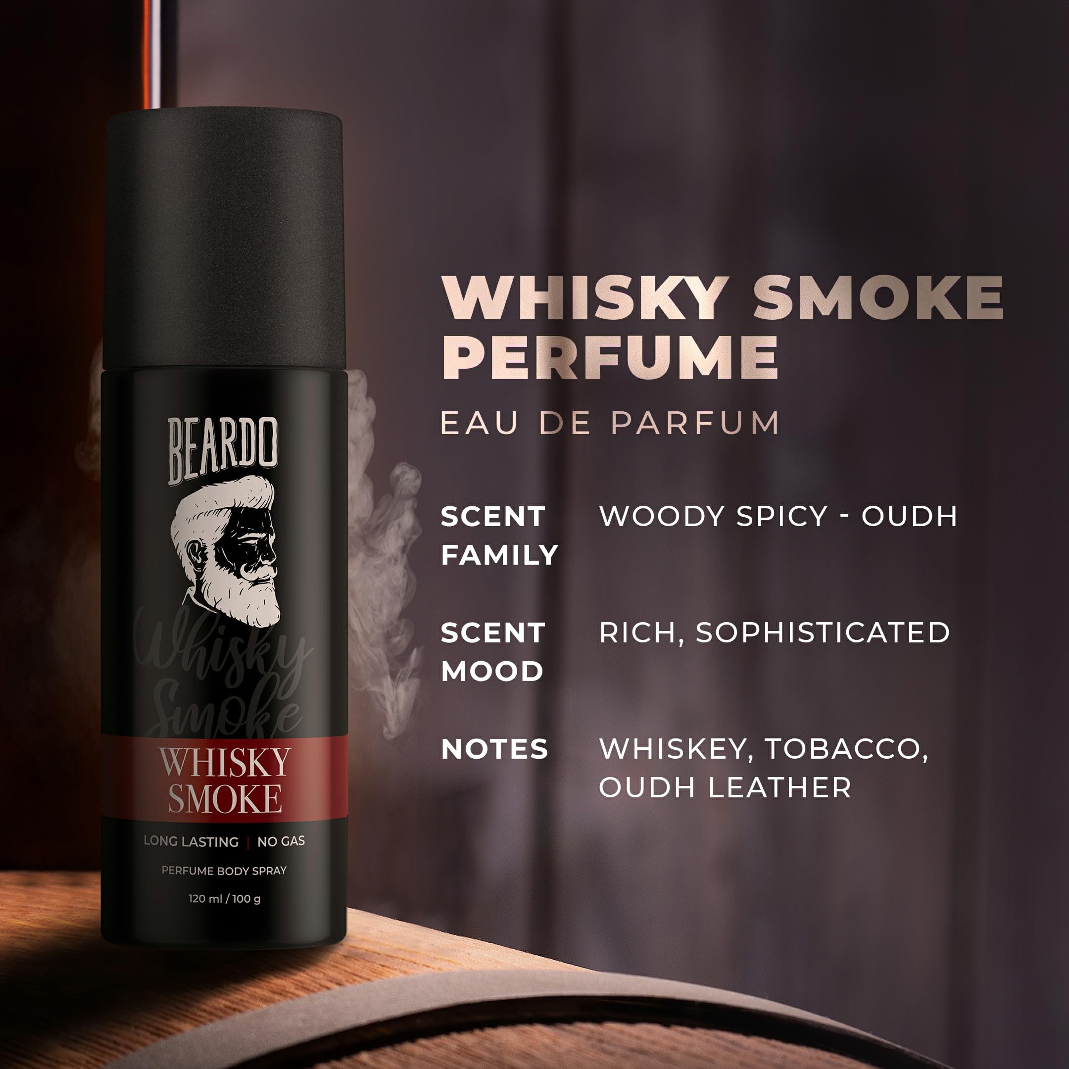 Beardo Whisky Smoke & Mafia Long Lasting Perfume Body Spray Combo for Men (2 Pack) | Alcohol-Free Deodorant | 24-Hour Fragrance | Cologne Gift Set for Brother & Friends | Perfect for Work, Gym & Night Out