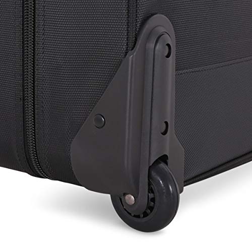 SWISSGEAR Full-Size Effortless Folding Wheeled Garment Bag - Rolling Travel Luggage for Men & Women (Black) | Perfect for Business Trips, Weddings & Air Travel