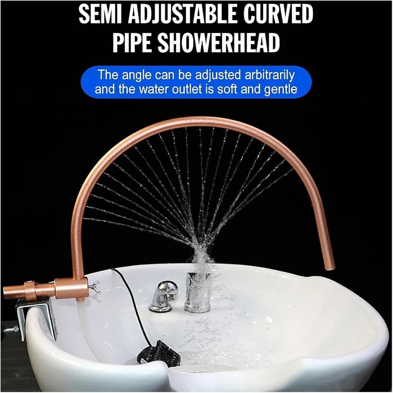 Japanese Head Spa Equipment - 180° Arc Design Water Circulation Rack with 21 Outlet Holes for Massage & Hair Care | Professional Salon & Home Spa Accessories for Relaxation & Scalp Treatment