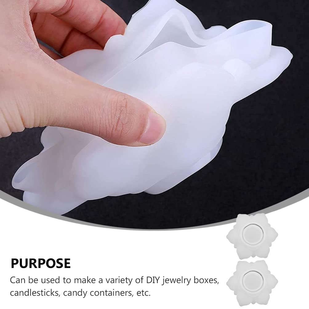 Uonlytech 2-Piece Silicone Candle Holder Molds - Lotus Flower Tealight Candle Molds for DIY Resin Crafts, Home Decor & Wedding Centerpieces