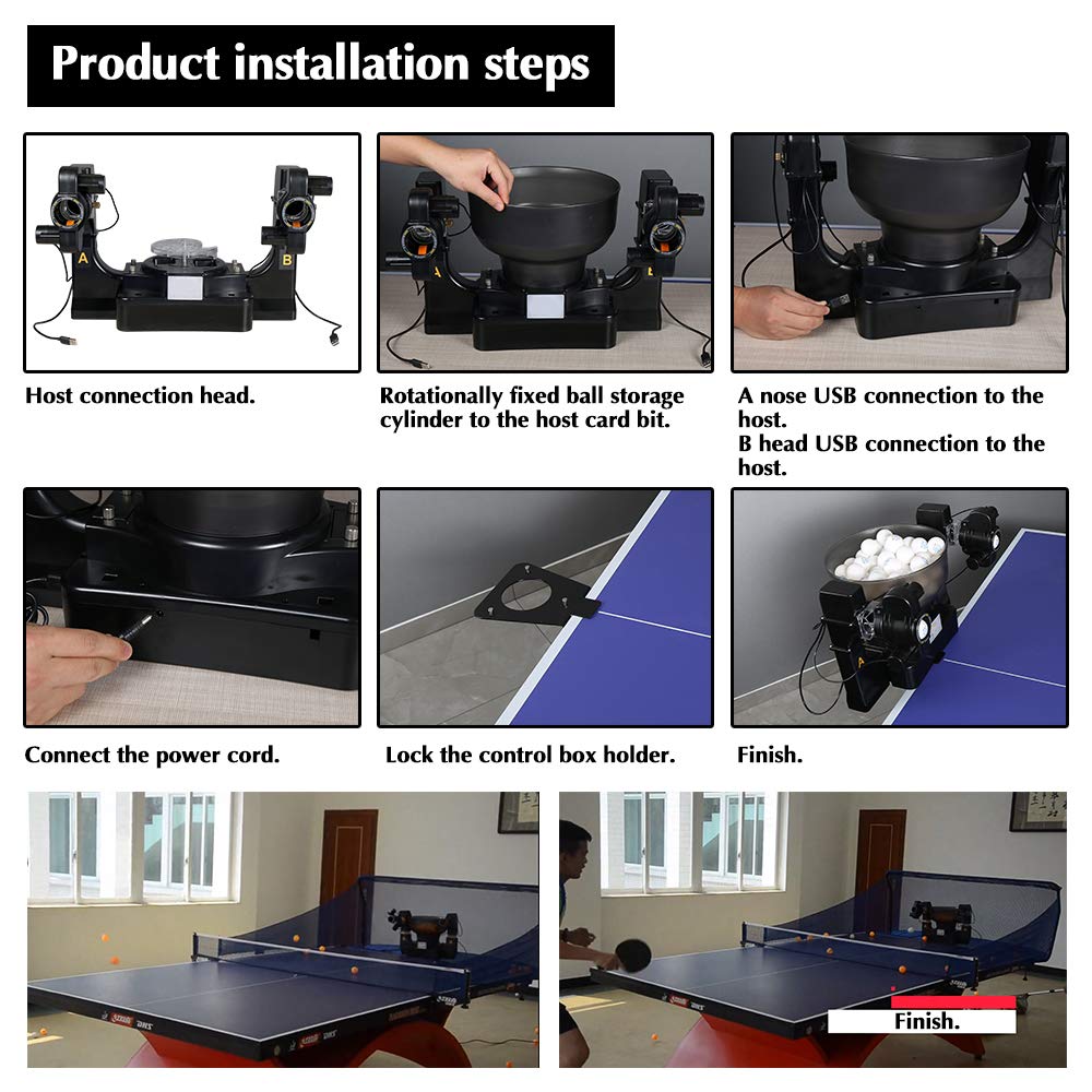 ZXMOTO Dual Head Table Tennis Robot with Adjustable Spin Balls - Automatic Ping Pong Ball Machine for Training & Practice | Perfect for Home, Club & Professional Use