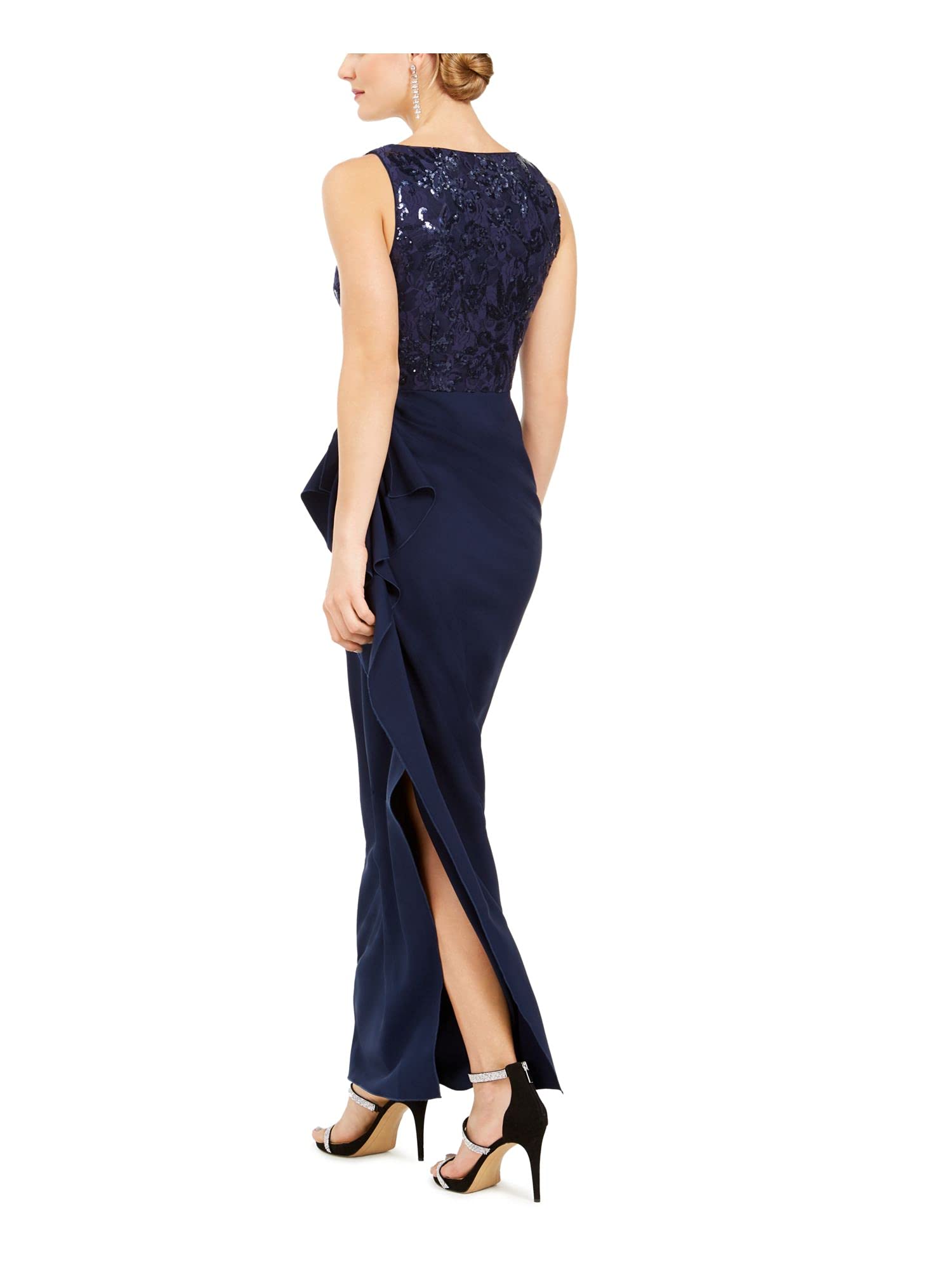 Vince Camuto Women's Lace V-Neck Formal Dress - Elegant Evening Gown for Weddings, Parties & Special Occasions