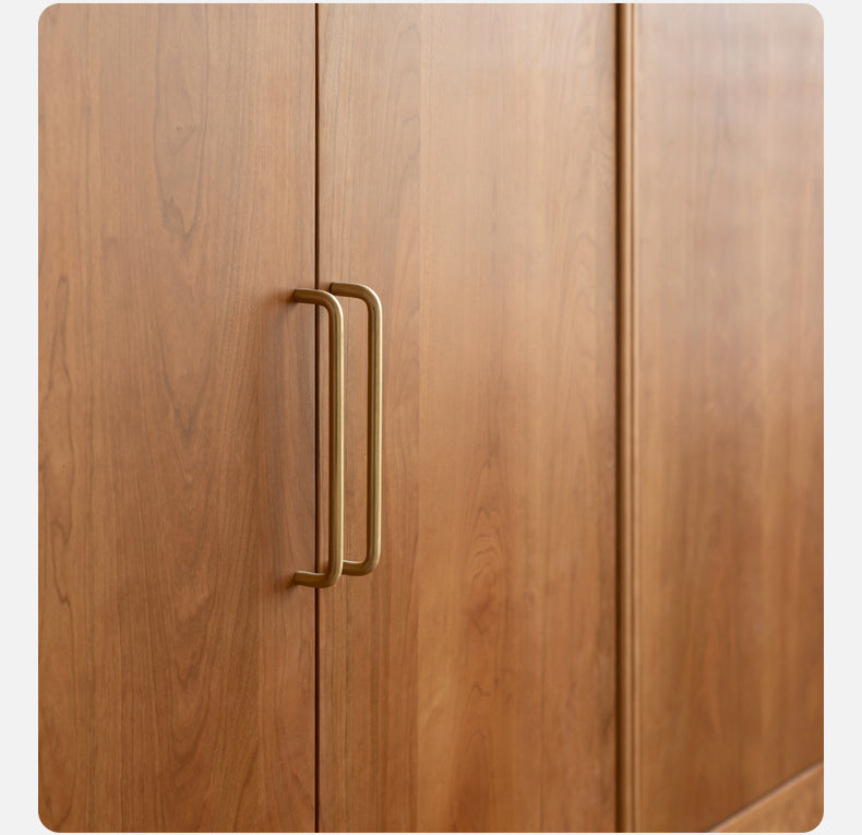 Solid Oak and Cherry Wood Wardrobe - Elegant and Durable Closet for Bedroom, Living Room, or Walk-In Closet Storage