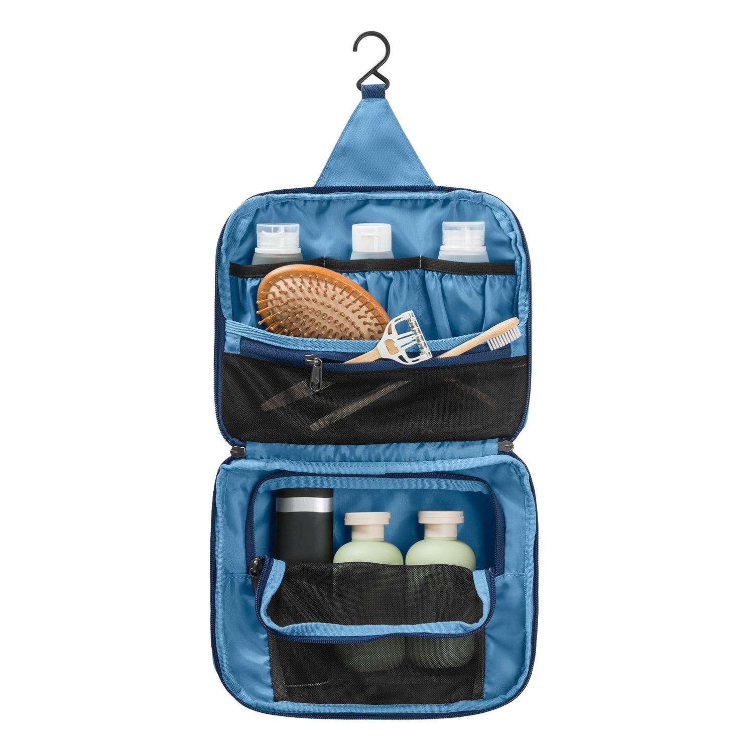 Eagle Creek Pack It Hanging Toiletry Kit - Water-Resistant Travel Organizer with Hooks for Bathroom & Camping (Blue Dawn) | Perfect for Travel, Gym & Outdoor Adventures