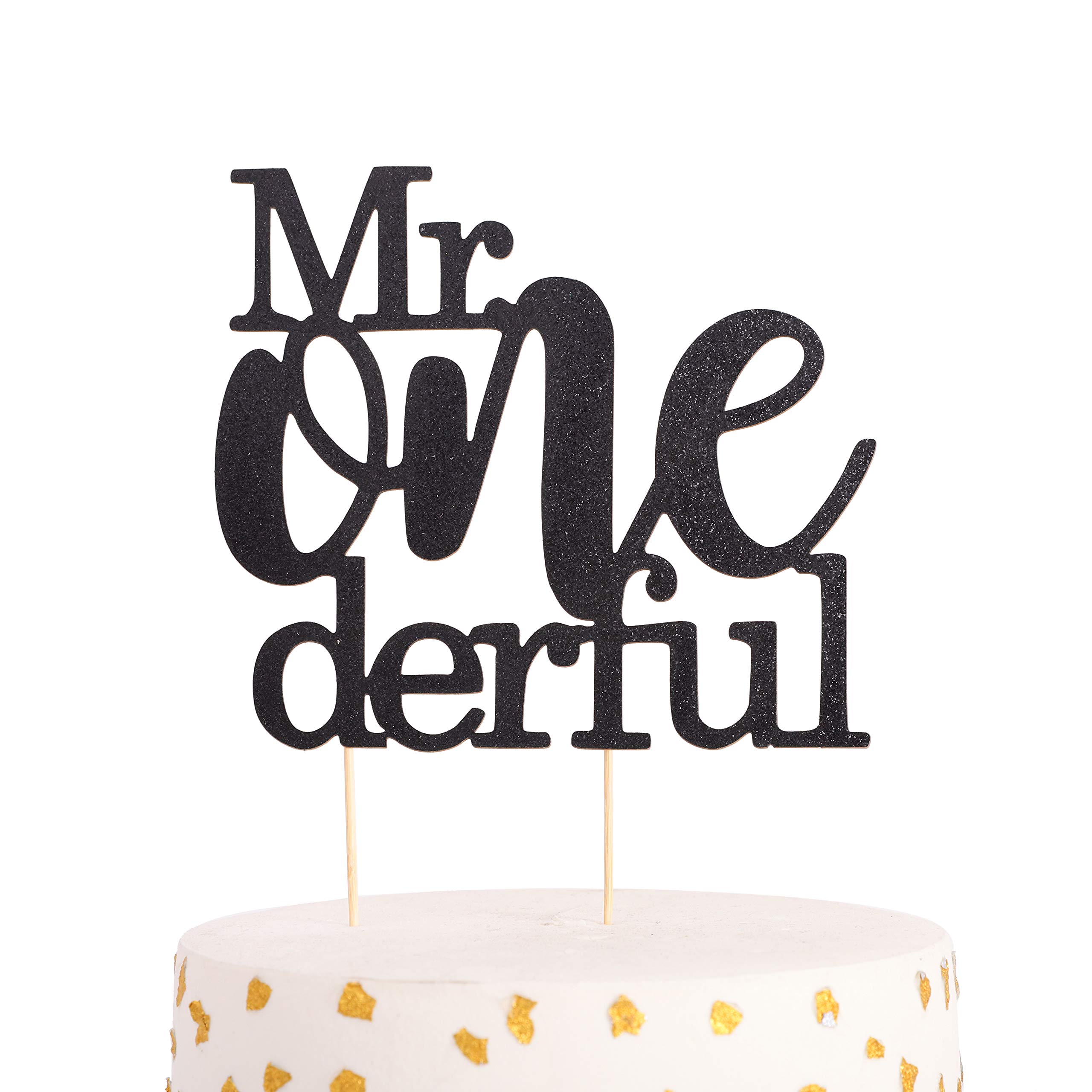 Mr Onederful 1st Birthday Cake Topper – Premium Cake Decorations for Photo Booth Props, Backdrop & Cake Smash | Perfect for Baby's First Birthday Party Decorations & Celebration