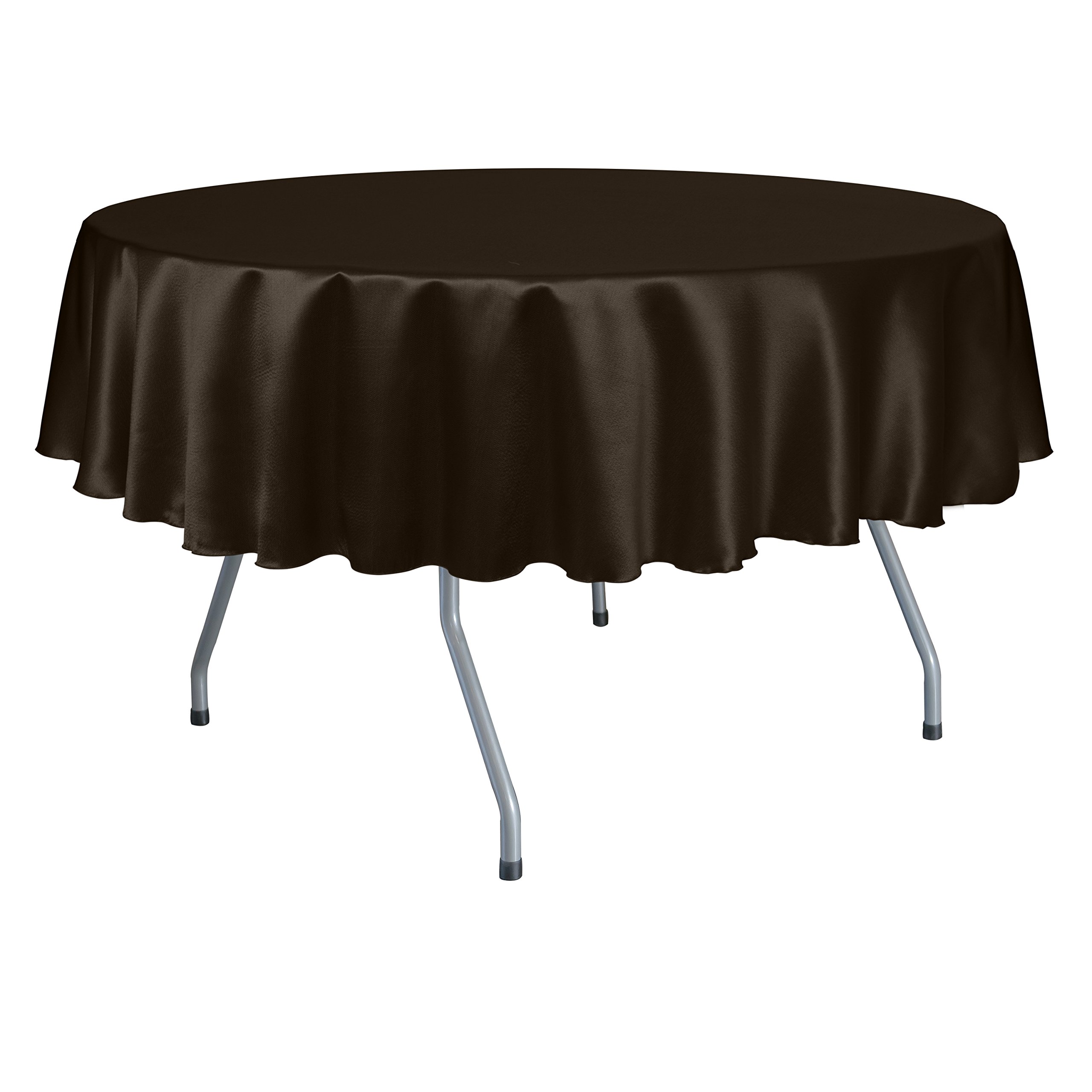 10-Pack Chocolate Brown Herringbone Fandango 72-Inch Round Tablecloths - Ultimate Textile for Weddings, Banquets & Home Decor
