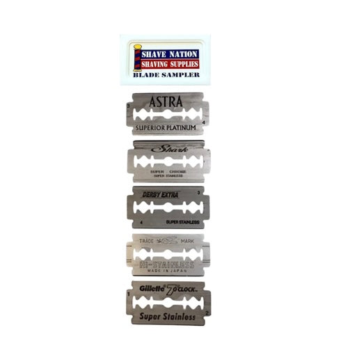 Premium Double Edge Razor Blade Sampler Pack - 10 Top Brand Blades for Smooth Shaving - Perfect for Men's Grooming, Travel & Wet Shaving Kits