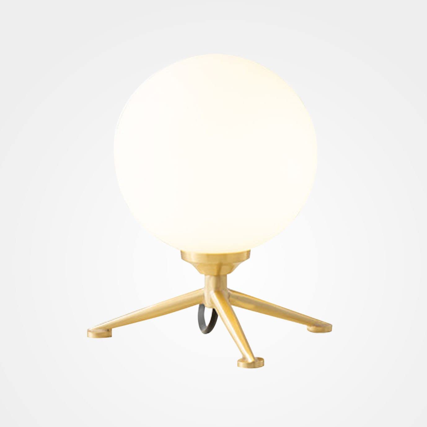 Fulesi Mid Century Modern Bedside Table Lamp - Contemporary White Glass Globe Reading Light with Gold Metal Base - Perfect for Bedroom Nightstand, Study Room, Home Office & Living Room Decor