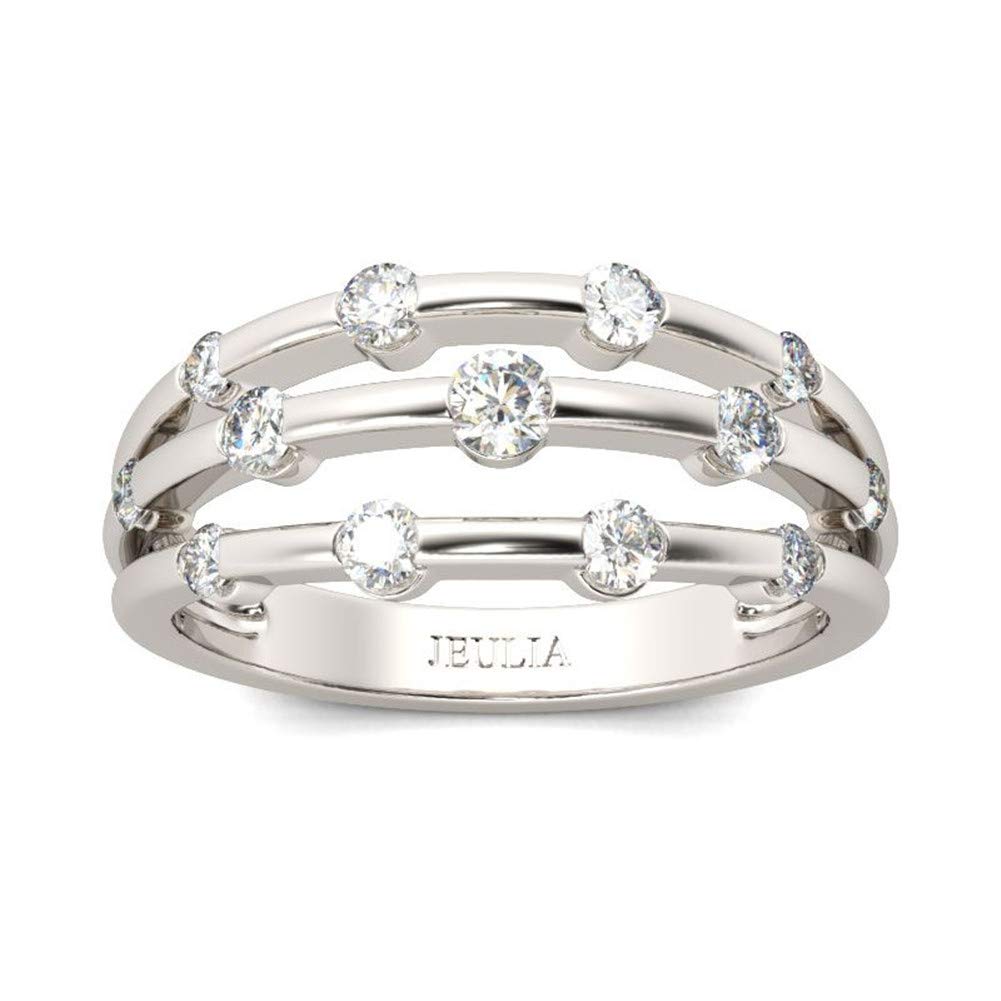 Jeulia 1 Carat Star Ring for Women - 925 Sterling Silver Cubic Zirconia Wedding Band, CZ Solitaire Engagement Ring, Anniversary & Promise Jewelry Gift - Perfect for Proposals, Weddings & Romantic Occasions