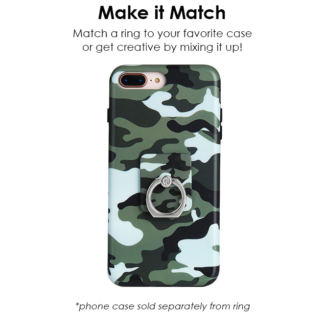 Green Camo Phone Ring Holder - Grip Stand for iPhone, Samsung & Smartphones - Perfect for Selfies, Videos & Hands-Free Use at Home, Gym or Travel