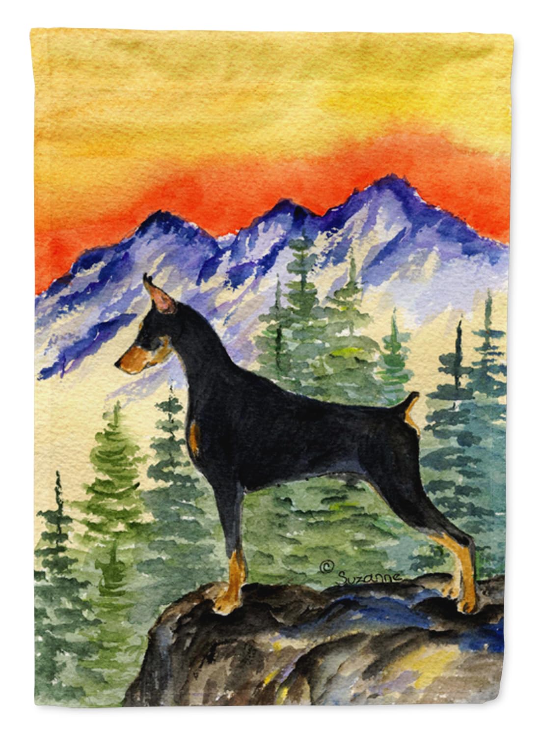 Doberman Garden Flag - Decorative Yard Banner for Mailbox, Flower Beds & Patio | Weather-Resistant Outdoor Artwork | Multicolor Caroline's Treasures SS8284GF | Perfect for Dog Lovers & Home Decor
