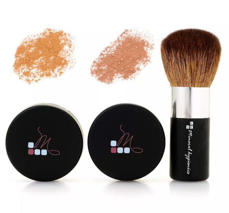 Mineral Makeup Starter Kit - Warm Mini | Natural Vegan Foundation & Blush Set | Perfect for Everyday Wear & Travel