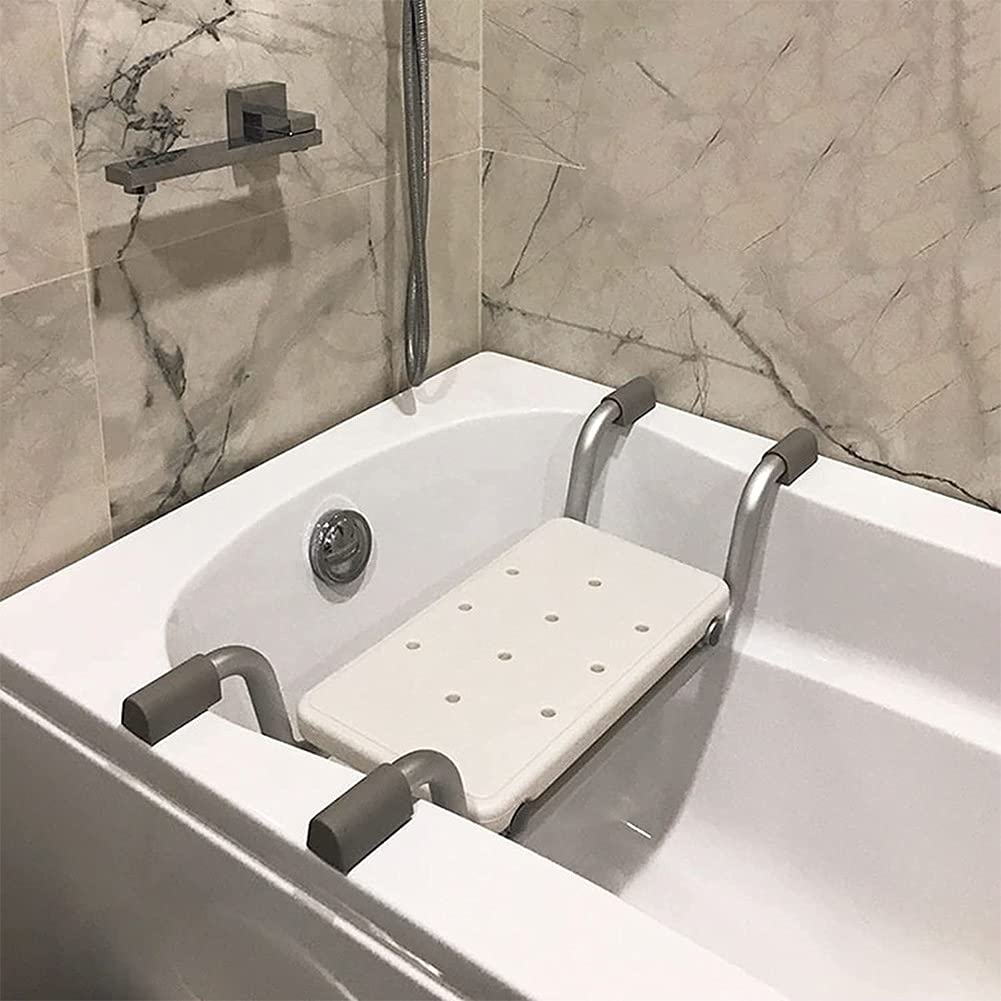 Lightweight Foldable Shower Chair for Bathtub - Adjustable Suspended Shower Stool Seat with Non-Slip Legs, Bathroom Safety Bench for Elderly & Disabled - Perfect for Indoor Shower, Bathtub, and Spa Use