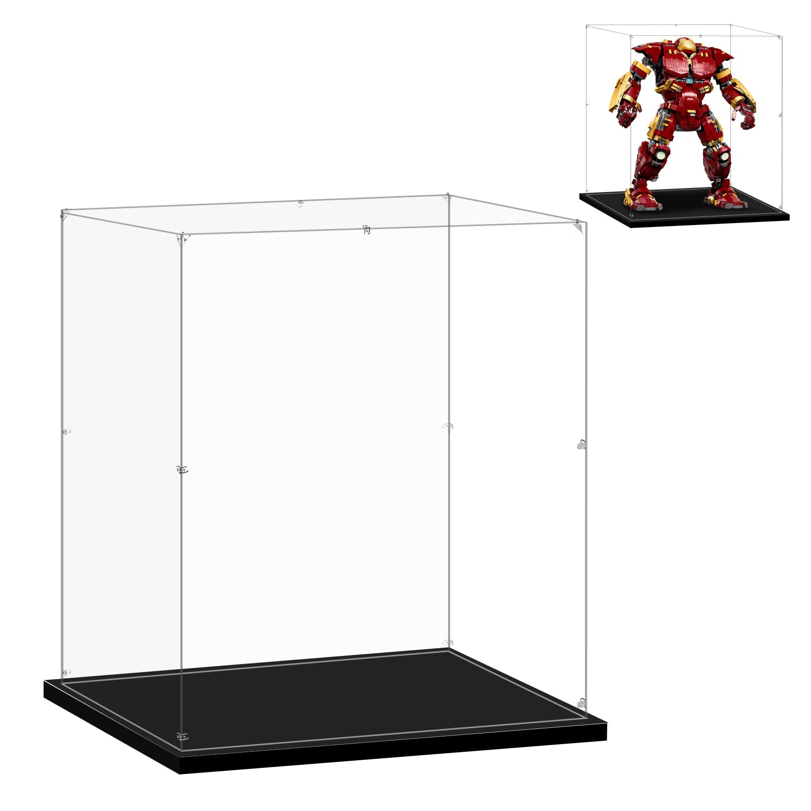 Lego 76210 Hulkbuster Acrylic Display Case - 19.68x11.81x21.65 Inches (50x30x55cm) Clear Dust-Proof Showcase for Collectible Protection | Perfect for Home Decor, Office Display & Toy Collection Preservation