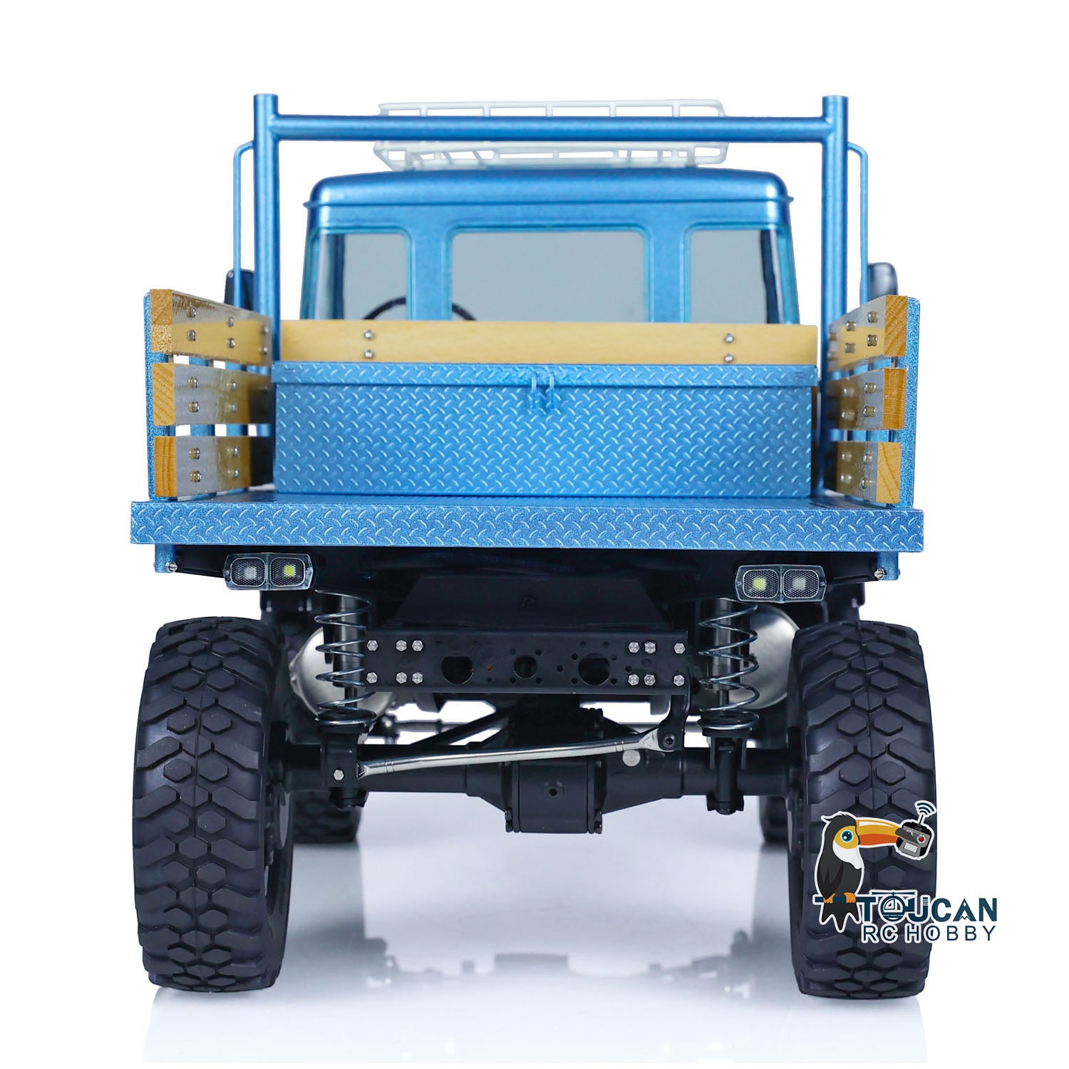 1/10 Scale 4X4 LESU Painted Assembled RC Off-Road Crawler Truck with Remote Control, Roof Rack & ESC Servo - Ideal for Rock Crawling, Trail Adventures and Off-Road Racing