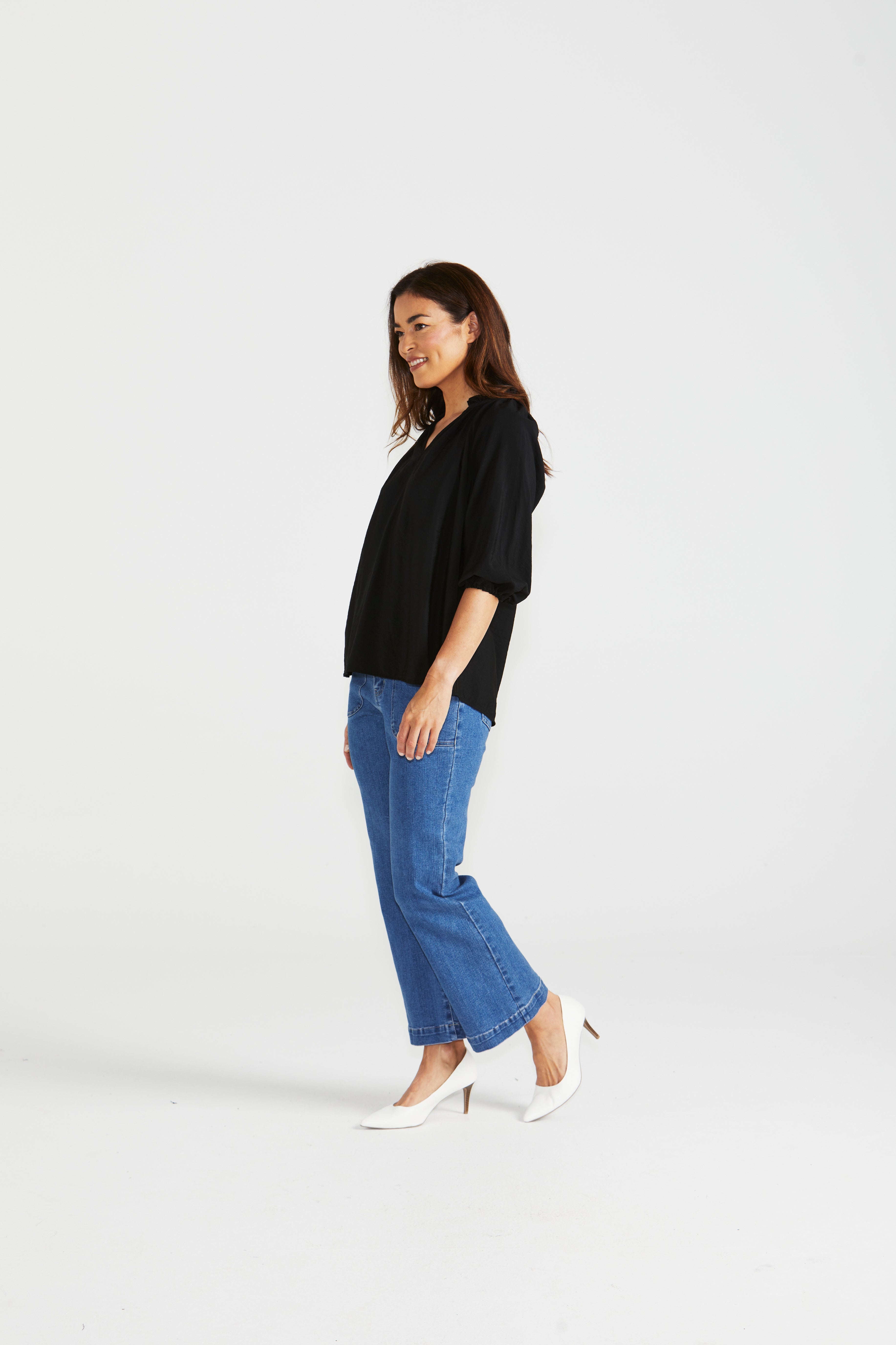 Betty Basics Cecilia Blouse for Women - Elegant Black Long Sleeve Top for Work, Office & Casual Outfits | Perfect for Business Attire, Date Night & Everyday Wear