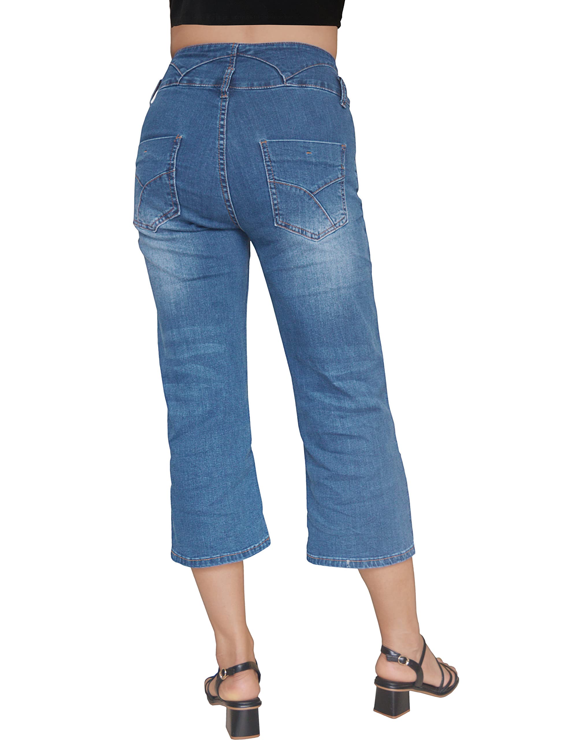 Women's High Rise Wide Leg Jeans - Straight Leg Denim Pants with Plain Pattern for Casual & Comfortable Wear | Perfect for Everyday Outfits, Office Style & Weekend Looks