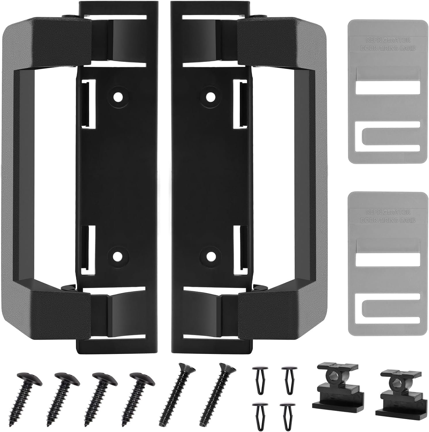 Replacement RV Refrigerator Door Handle for Dometic DM2672 DM2682 DM2872 DM2882 - 2 Pack Black Camper Fridge Handle Holder with Airing Cards | Perfect for RV, Travel Trailer & Motorhome Refrigerator Repair