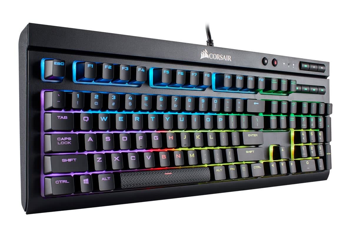 Corsair K68 RGB Mechanical Gaming Keyboard - USB 2.0 Type-A, Cherry MX Red Switch, RGB Backlit, Black | Perfect for PC Gaming, Typing & Office Work