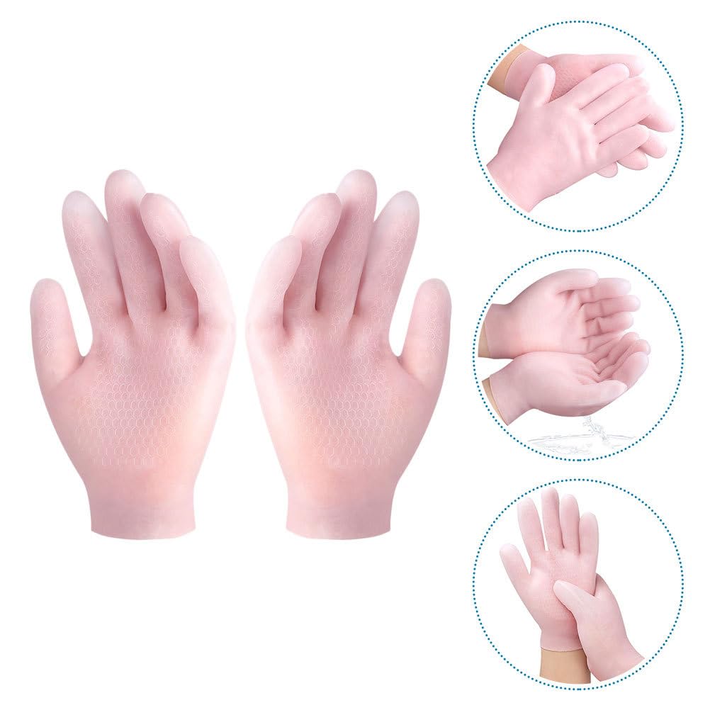 Beavorty 1 Pair Moisturizing Gloves & Hydrating Socks Set - Silicone Hand & Foot Care for Dry Skin, Cracked Heels & Cuticle Repair - Overnight Deep Moisturizing Treatment for Soft Skin - Perfect for Spa, Nighttime Skincare & Winter Hand Foot Care Routine
