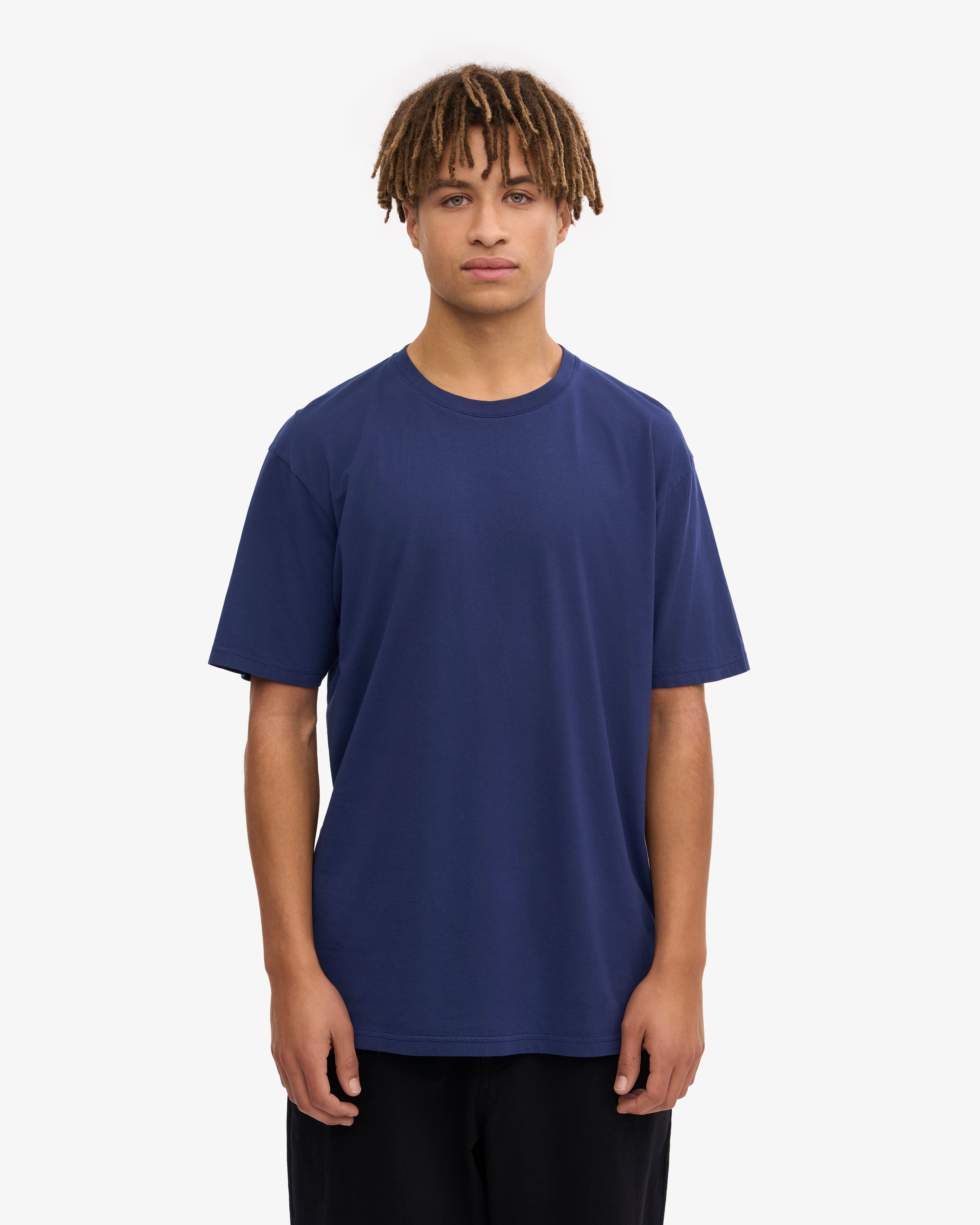 Classic Organic Cotton T-Shirt for Men & Women - Soft & Comfortable Marine Blue Tee - Perfect for Casual Wear, Gym, and Everyday Outfits