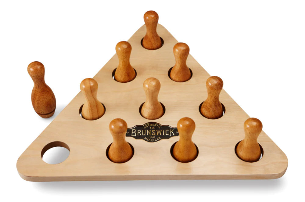 Brunswick Shuffleboard Bowling Pin Set - Premium Wooden Pins for Shuffleboard & Bowling Games - Perfect for Game Rooms, Bars, and Family Fun