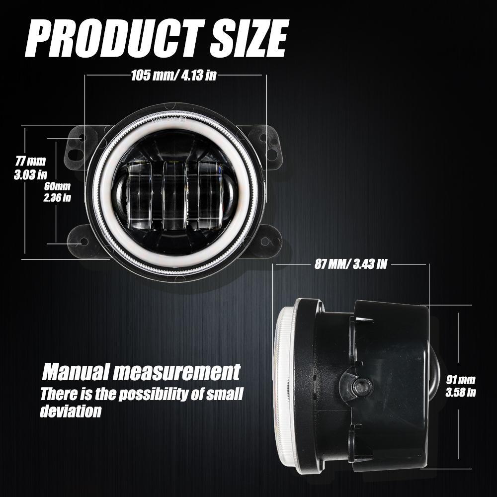 7 LED Headlight Replacement with Halo Ring + 4 LED Fog Light Kit + Front Turn Signal & Fender Flares Side Marker Light for Jeep Wrangler JK 2007-2018 - Off-Road Adventure & Night Driving Upgrade