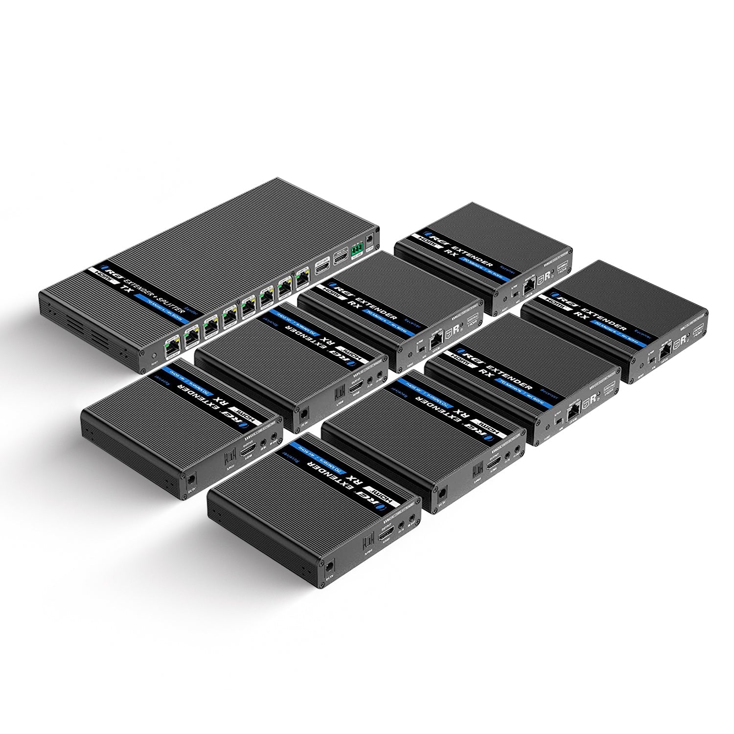 1x8 4K HDMI Extender Splitter Over Single CAT6/7 Cable - 230ft Range, 18Gbps Bandwidth with Bi-Directional IR & RS-232 Control - Ideal for Home Theater, Conference Rooms and Digital Signage (UHD18 IPC230 K)