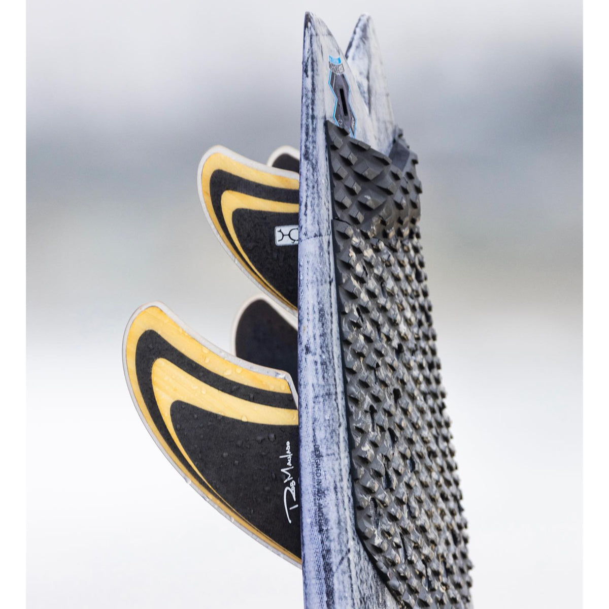 **ENDORFINS QUAD Machado Seaside Quad Fin - Single Tab Bamboo/Black - Compatible with FUTURES Fin Box - Perfect for Surfing, Shortboards, and Performance Waves**