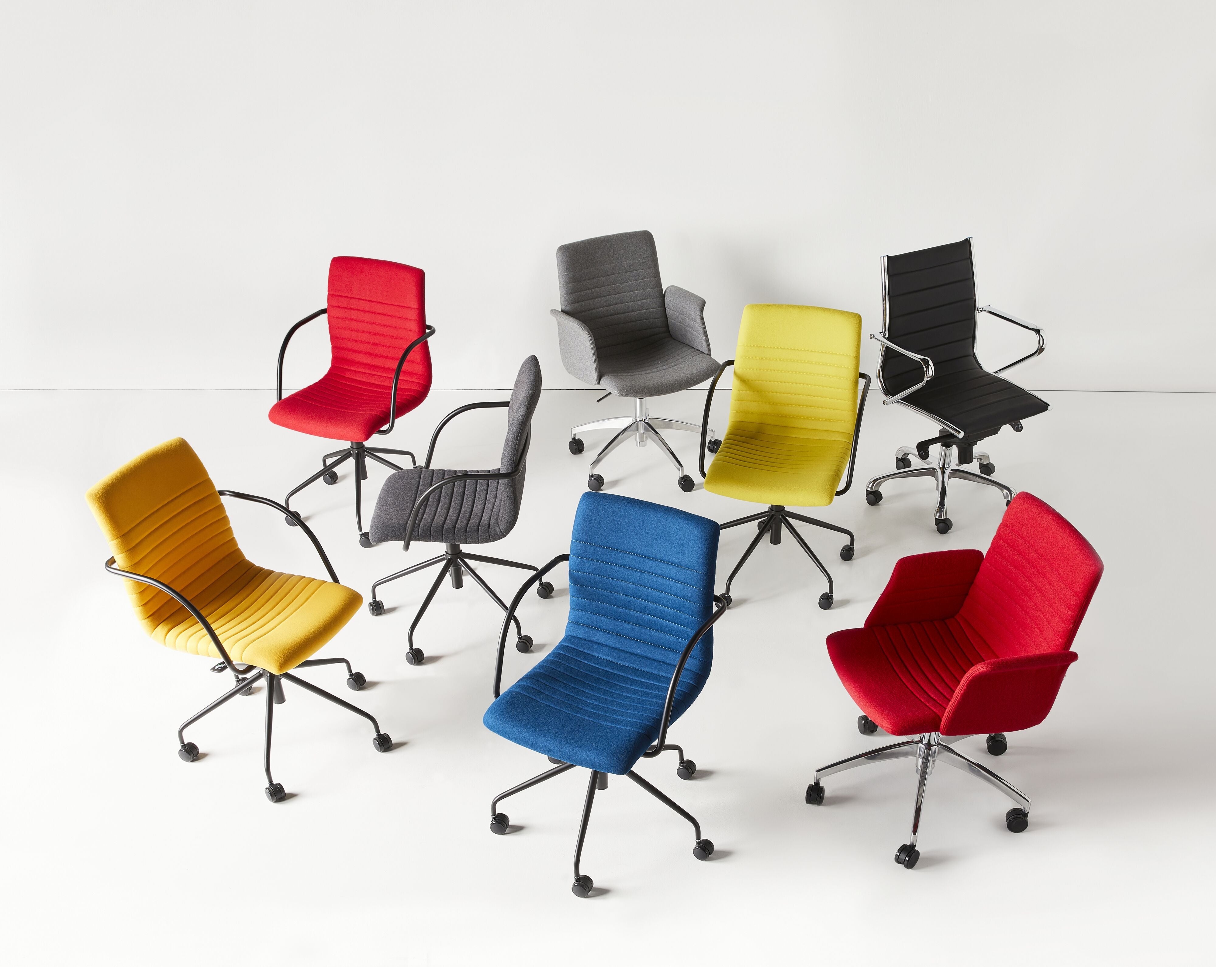 Akiko Mid Back Cashmere Office Chair - Soft Ergonomic Desk Chair with Lumbar Support, Mustard Yellow - Perfect for Home Office, Study & Workspace