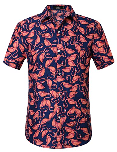 Dark Blue Pink Flamingo