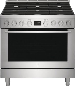 Electroux ECFD3668AS 36-Inch Stainless Steel Dual Fuel Freestanding Range - Perfect for Home Kitchens & Professional Cooking