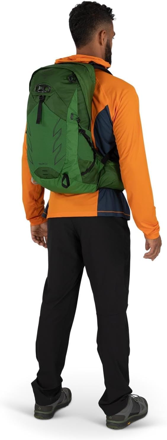 Osprey Talon 22L Men's Hiking Backpack with Adjustable Hipbelt - Lightweight Daypack for Outdoor Adventures, Green Belt/Black, L/XL - Perfect for Day Hikes, Camping & Travel