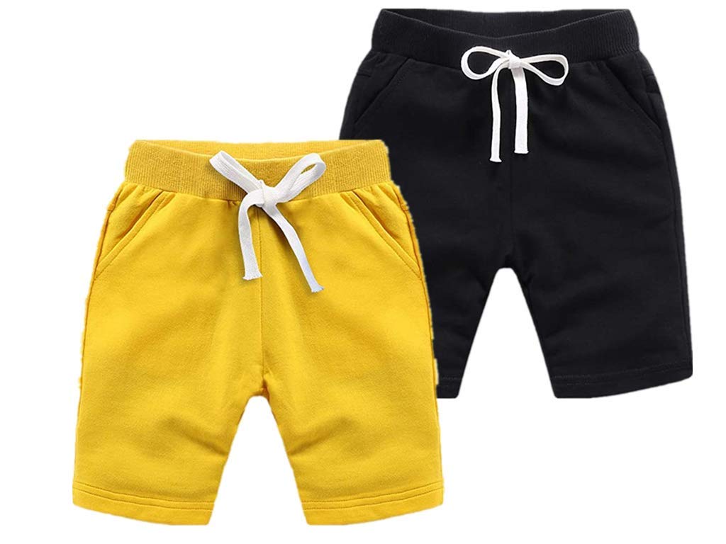 HAXICO Boys' Summer Cotton Shorts - Breathable Knee-Length Harem Pants for Toddlers & Kids - Soft Solid Color Athletic Playwear (Ideal for Playground, Beach & Outdoor Activities)