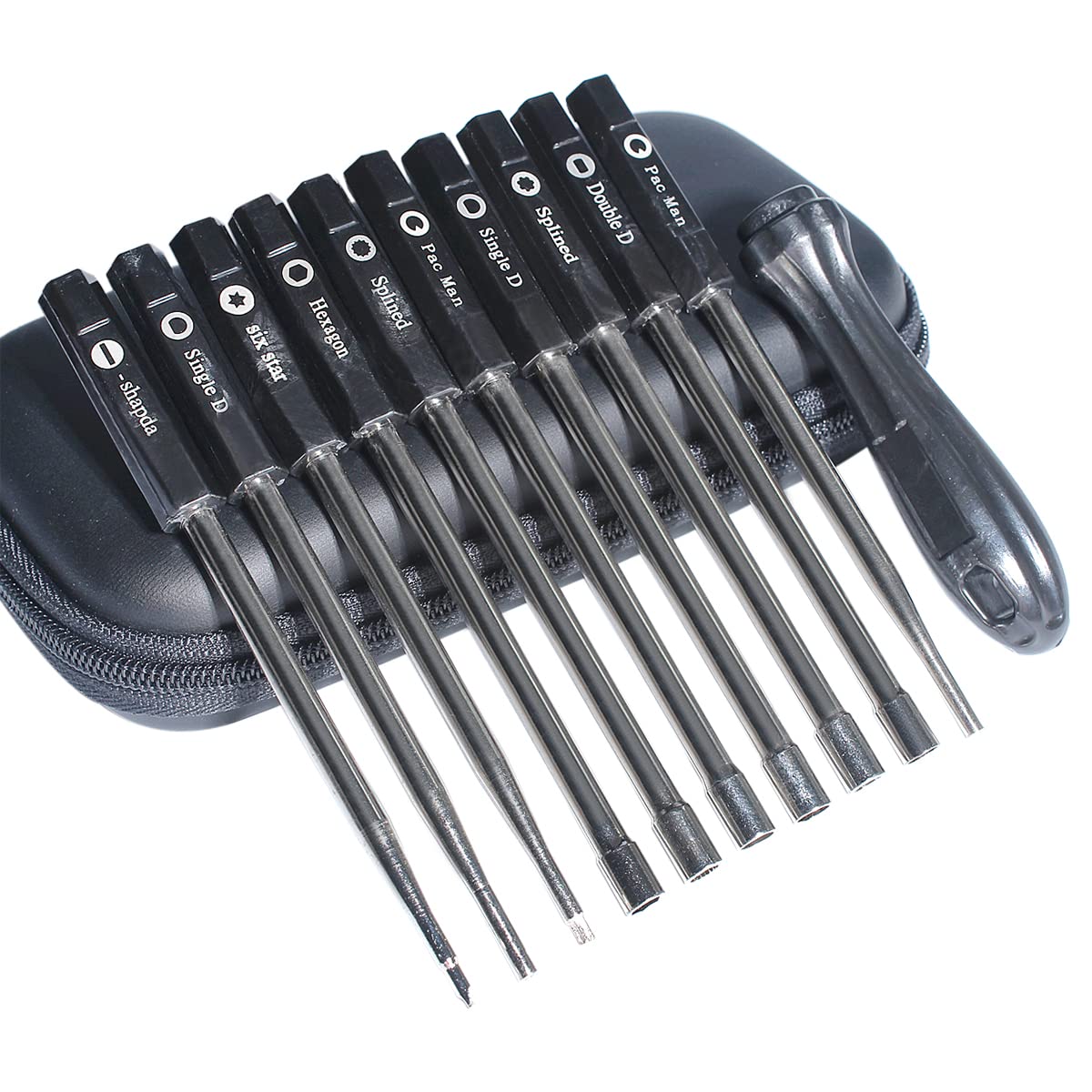 Haishine 10Pcs Carburetor Adjustment Screwdriver Tool Set - Splined, Pacman & Double D Bits for Stihl, Husqvarna, Zama, Walbro Chainsaws - Perfect for Carb Tuning, Maintenance & Repair