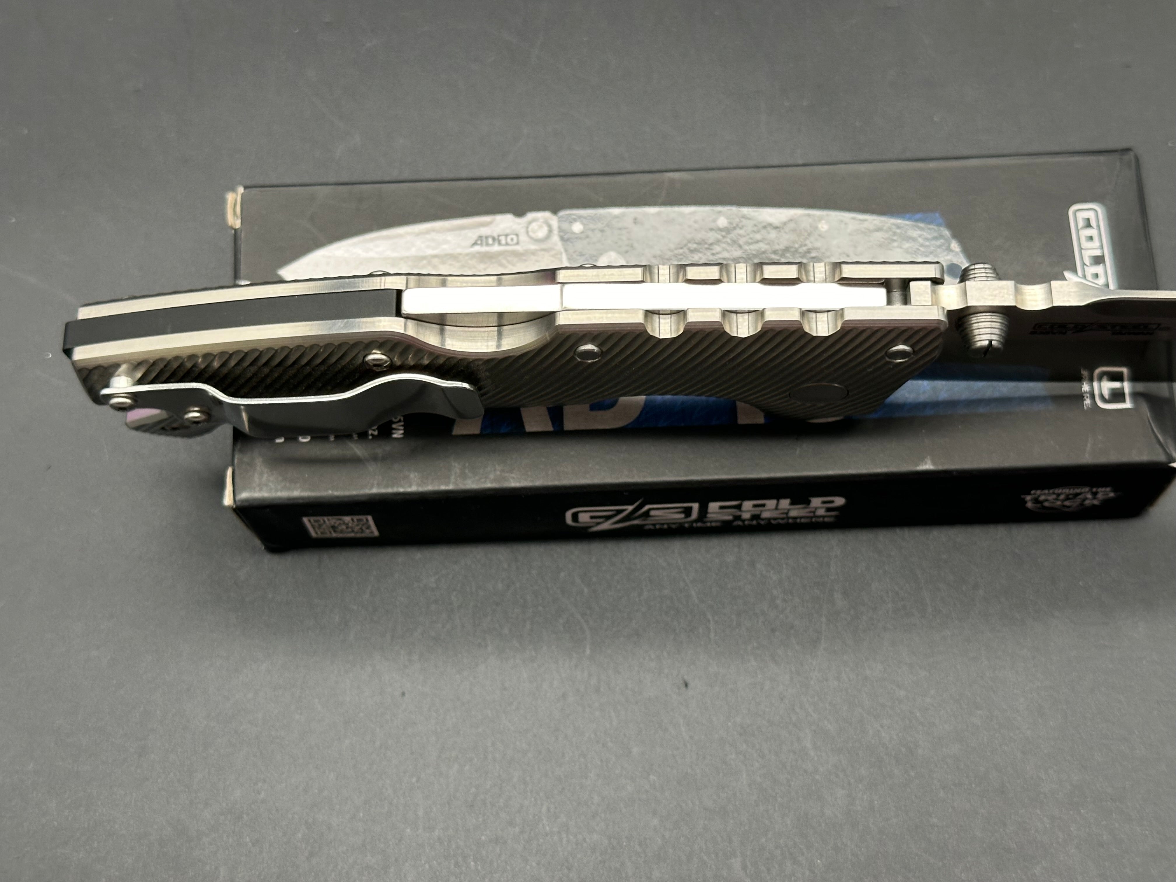 Cold Steel AD-10 Folding Knife with Titanium Scales & S35VN Steel Blade - EDC, Outdoor Survival, Hunting & Tactical Gear